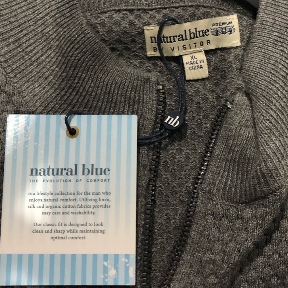 Natural Blue by Visitor zip up Sweater